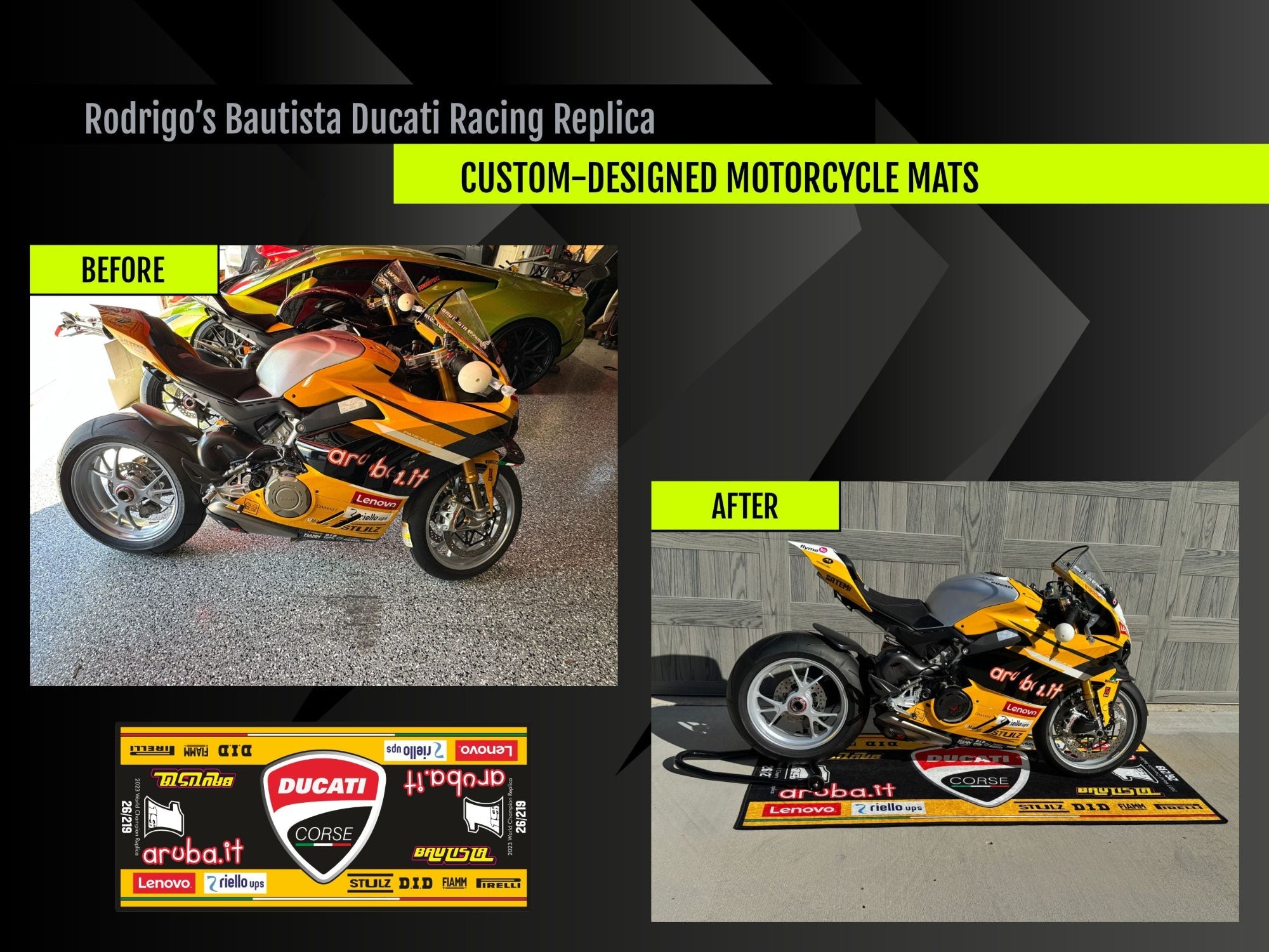 Custom Design MPM Motorcycle Mat – Special Design for You and Your Motorcycle!