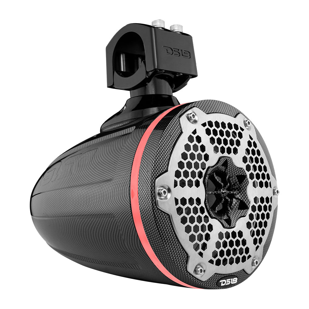 NXL 6.5" Marine and Powersports Empty Tower LED RGB Lights -Black Carbon Fiber