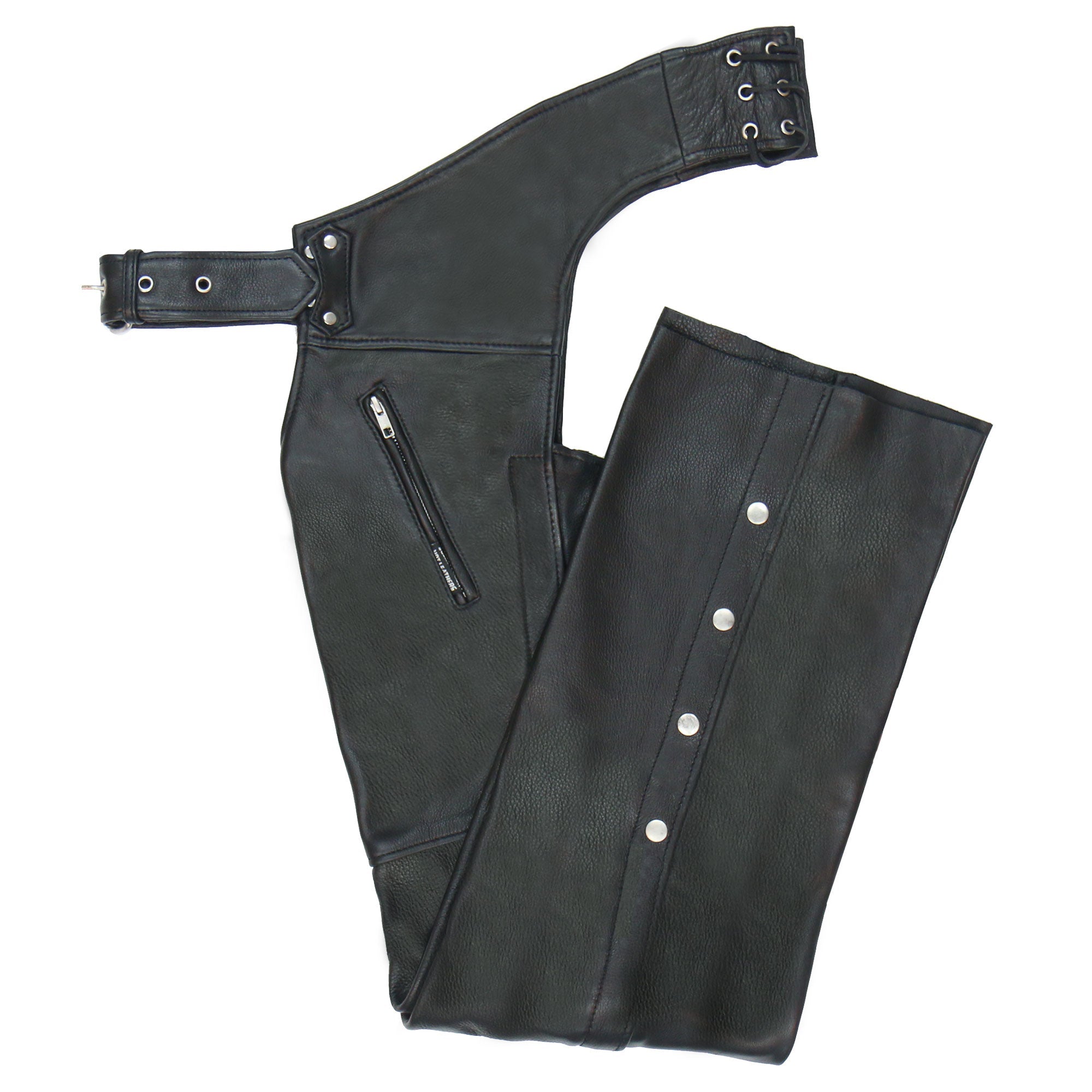 2 Pocket Mesh Lined Leather Chaps
