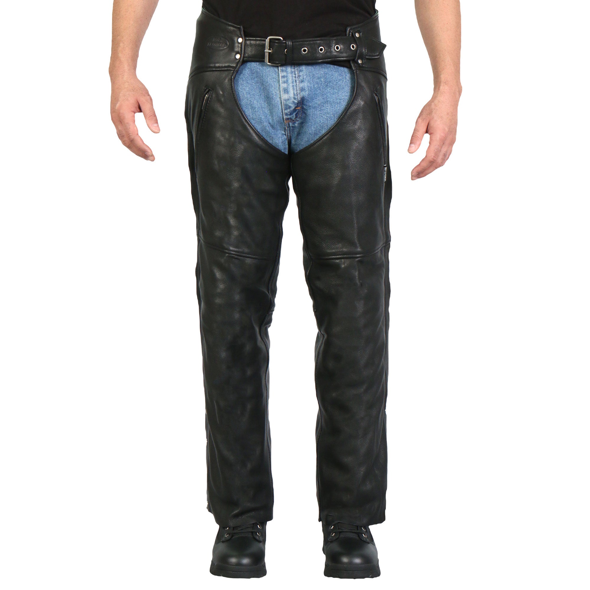2 Pocket Mesh Lined Leather Chaps