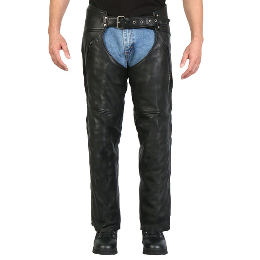 2 Pocket Mesh Lined Leather Chaps
