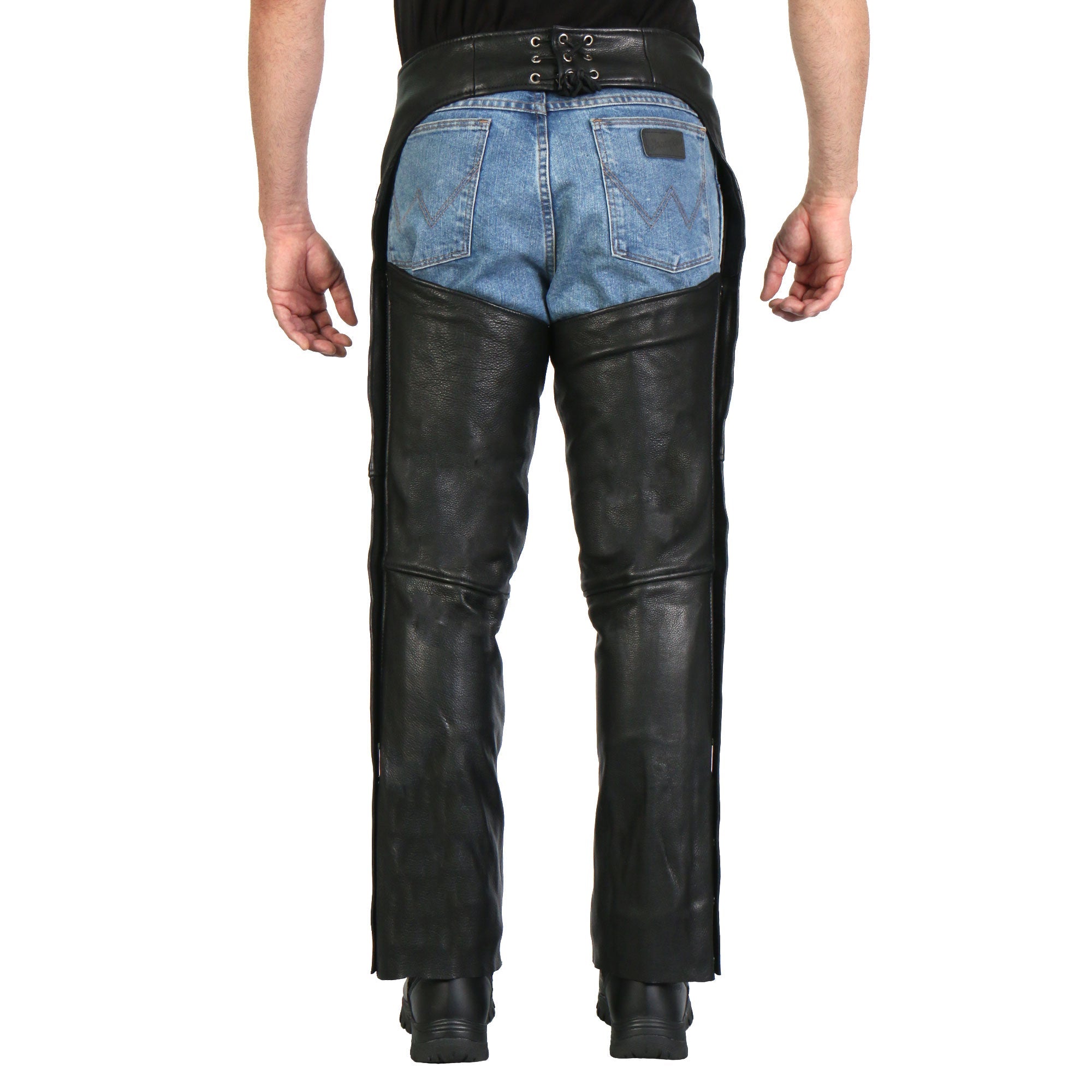 2 Pocket Mesh Lined Leather Chaps