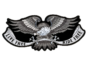 PPA5460 Live Free Eagle Patch 4" x 2"