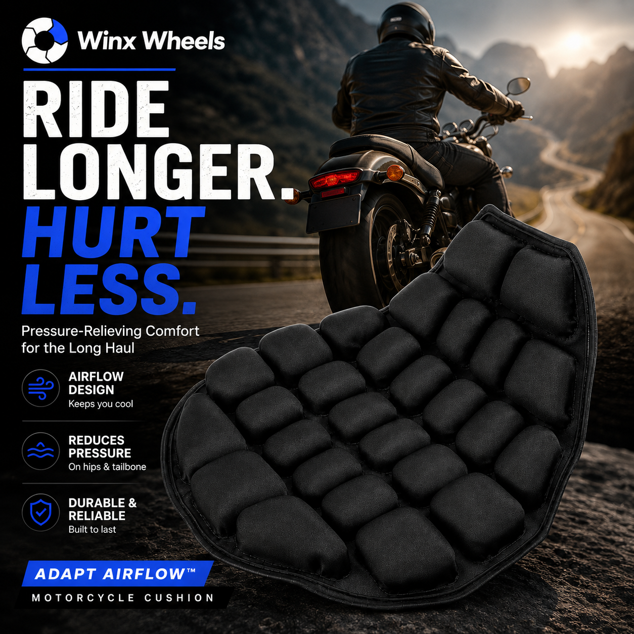 Adapt Airflow Motorcycle Cushion