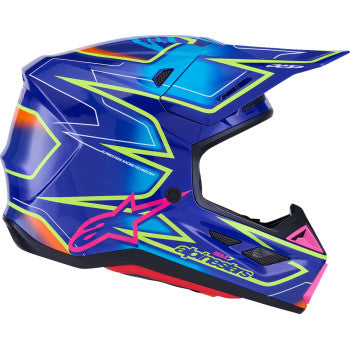 ALPINESTARS SM7 Helmet - Cast - Gloss/Blue/Pink/Yellow Fluo - Large 8302626-7254-L