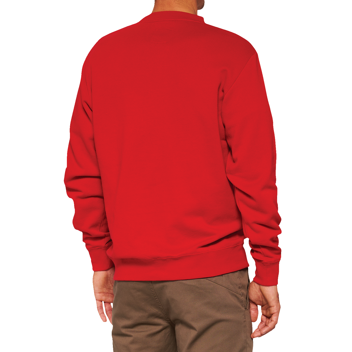 100% Icon Long-Sleeve Fleece Sweatshirt - Red - Large 20026-00012