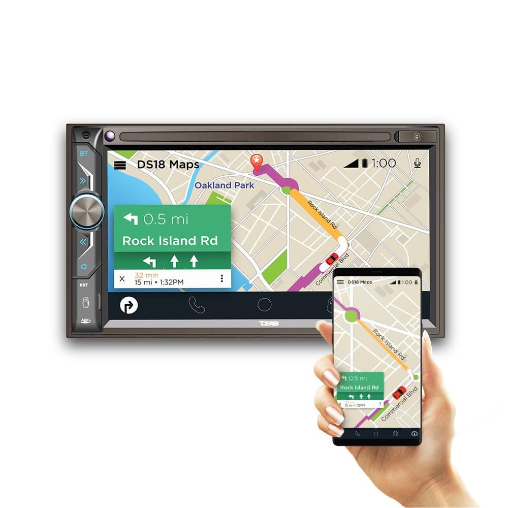 6.9" Touchscreen Mechless Double-DIN Headunit with Bluetooth, USB and Mirror Link