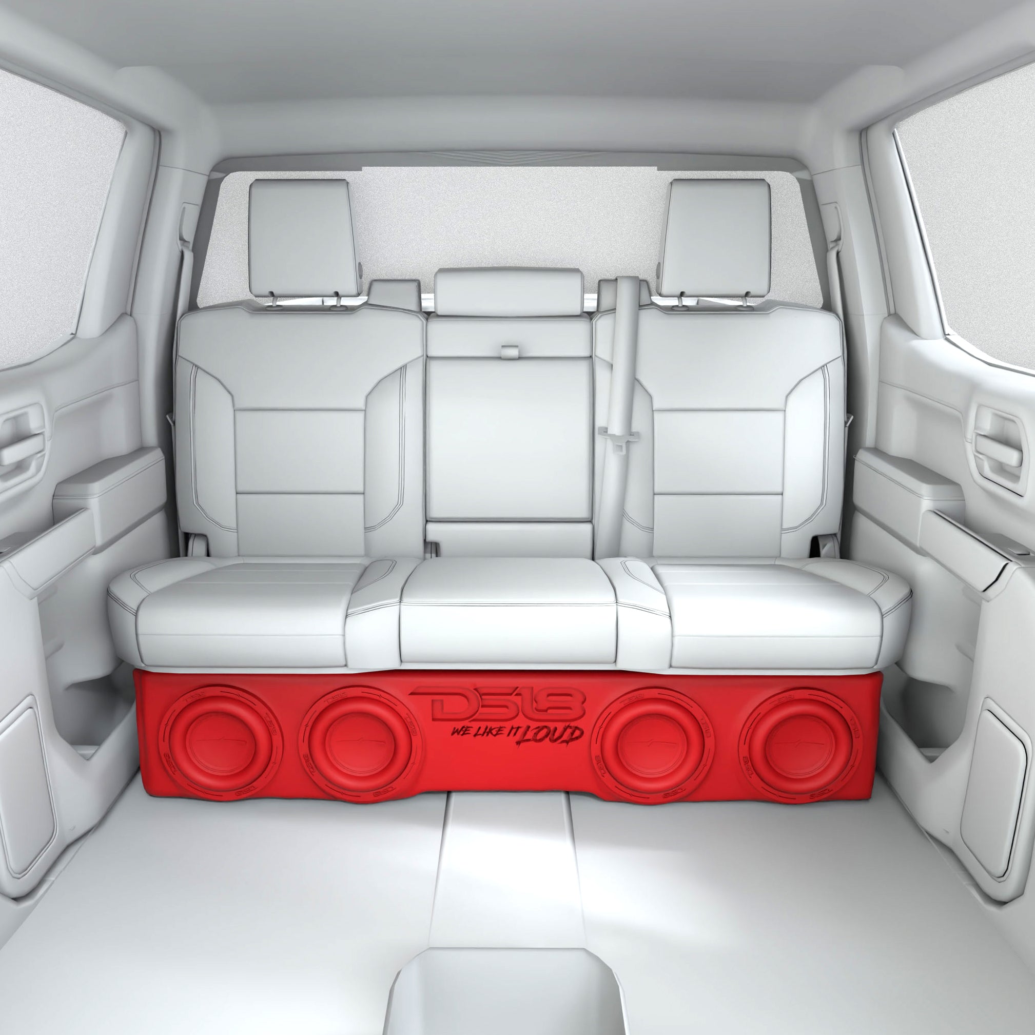 Loaded 4 x 8" Subwoofer Enclosure for Chevy/GMC Crew Cabs (2007-2026) and Ford F-150/Super Duty Crew Cabs (2009-2026)