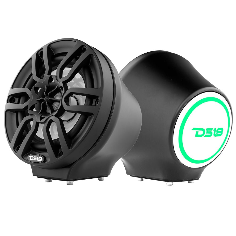 6.5” Universal Flat Mount Kick Panel Speaker Pod – Jet Skis, Jeeps, Motorcycles – RGB LED Lights