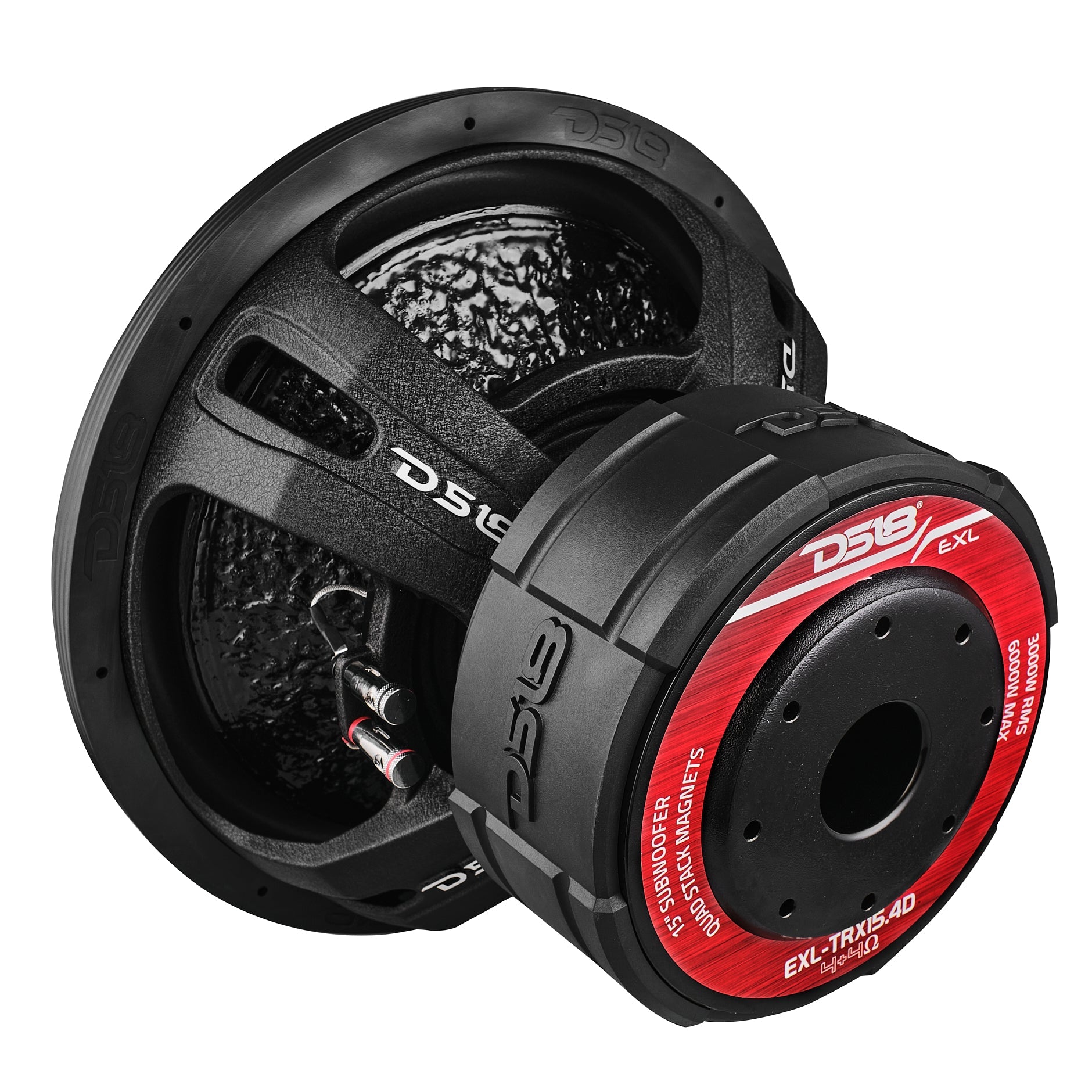 4 Stack Rms EXL 15” Subwoofer Quad Stack with Reinforced Cone 3000 Watts RMS 4” Dv ...