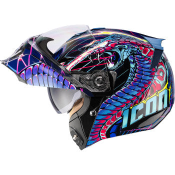 ICON Threshold™ Modular Helmet - Synthwave Lazer Cobra - Blue - Large 0100-2731