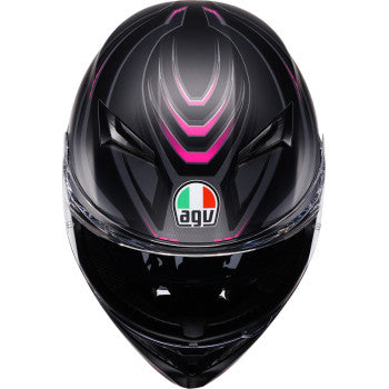 AGV Helmet K3 Syth Matte Black/Pink Lg 2118381004-025-L