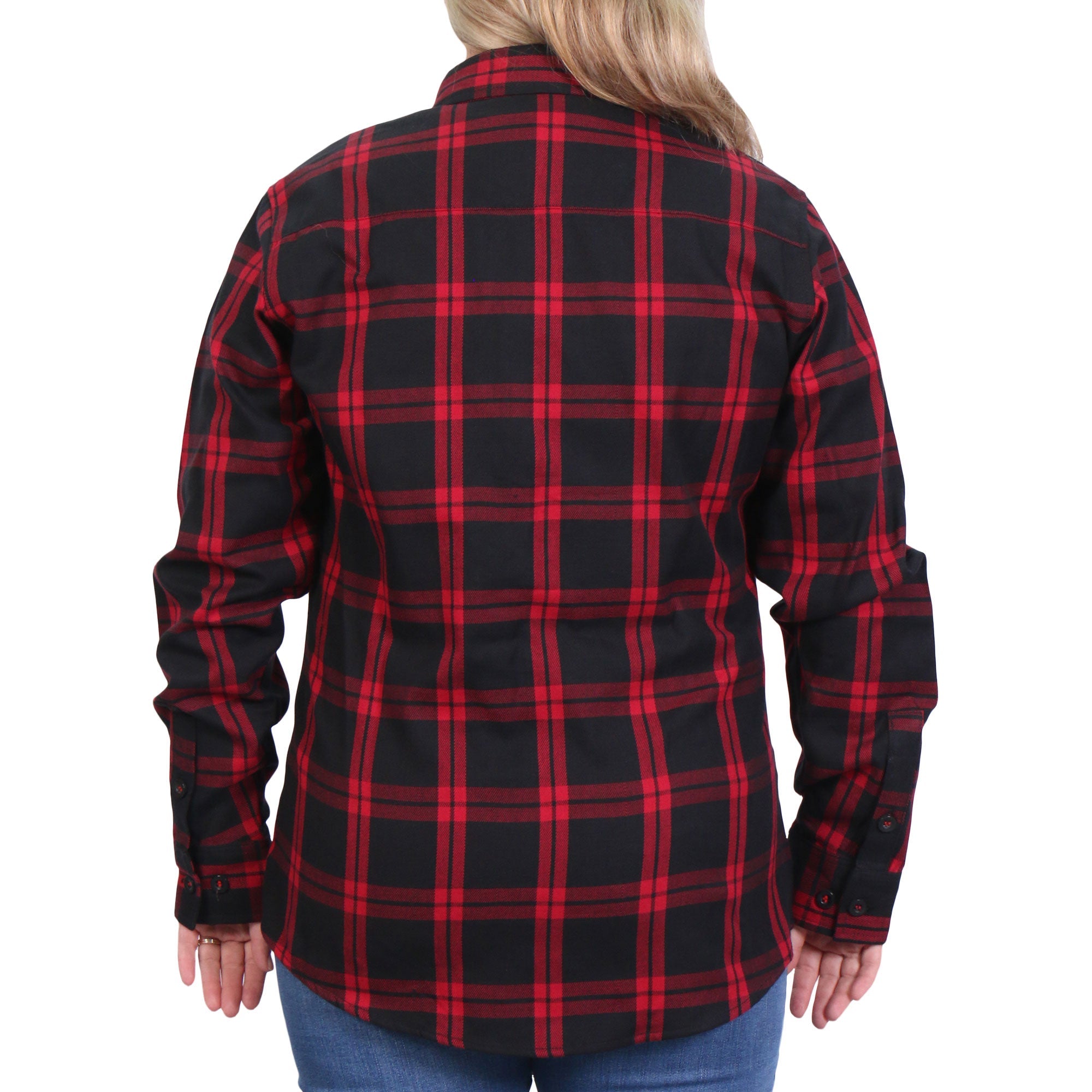 FLL3009 Ladies 'Black and Red' Flannel Long Sleeve Shirt