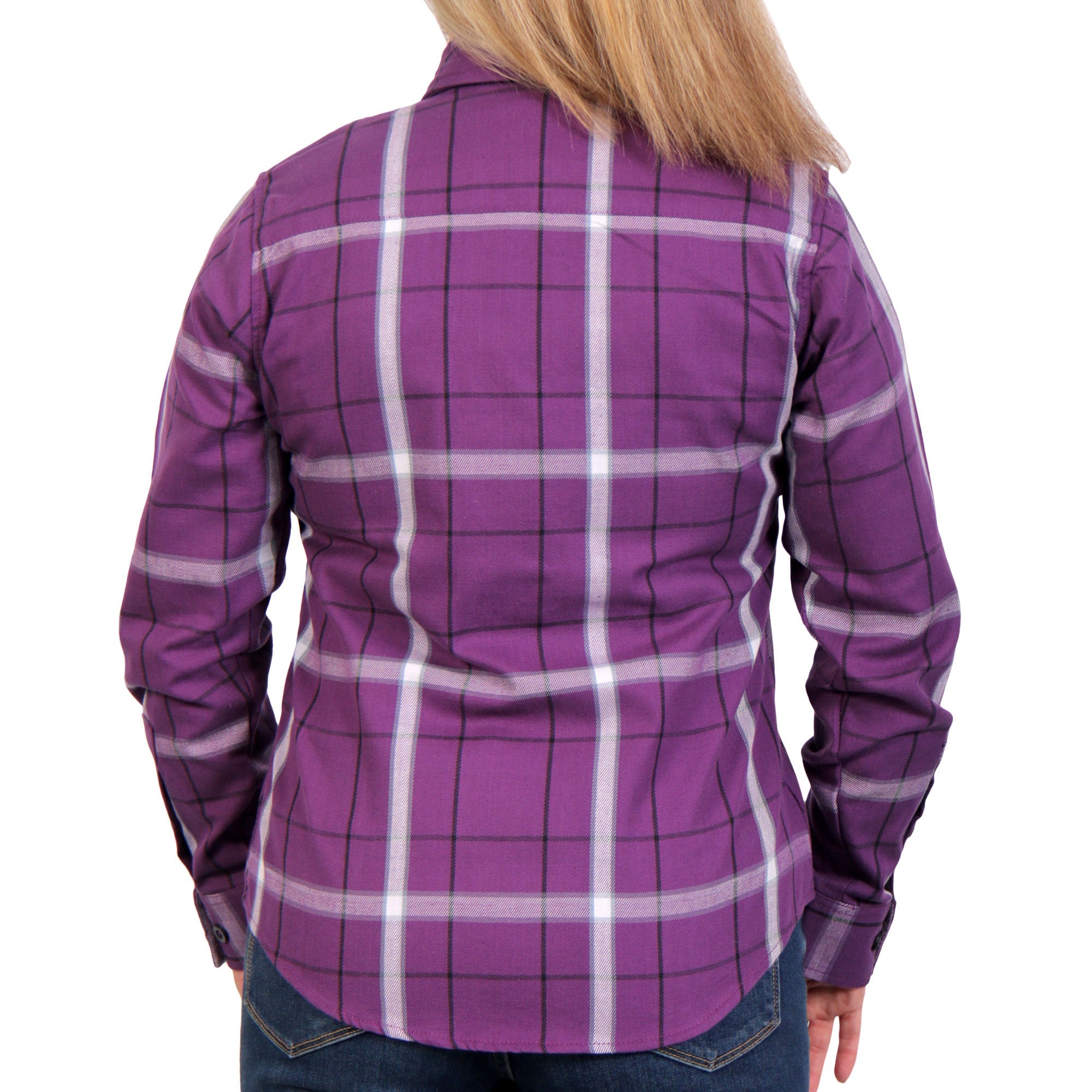 FLL3010 Ladies 'Purple, White and Black' Flannel Shirt