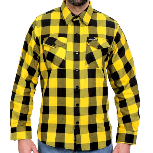 FLM2014 Men's 'Gold and Black' Flannel Long Sleeve Shirt