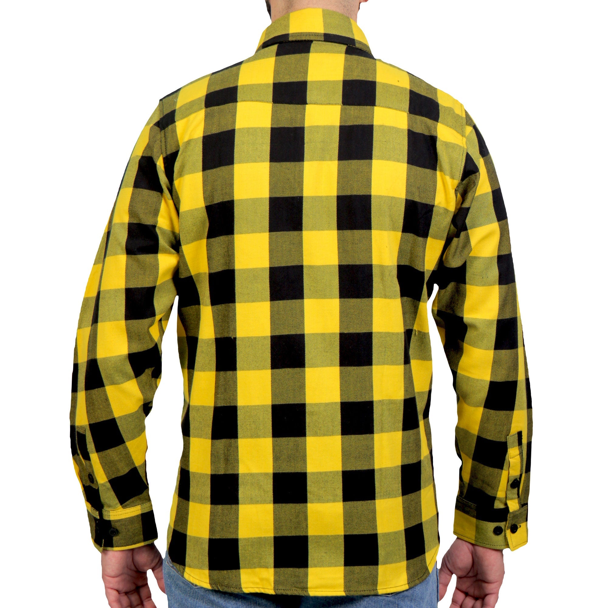 FLM2014 Men's 'Gold and Black' Flannel Long Sleeve Shirt
