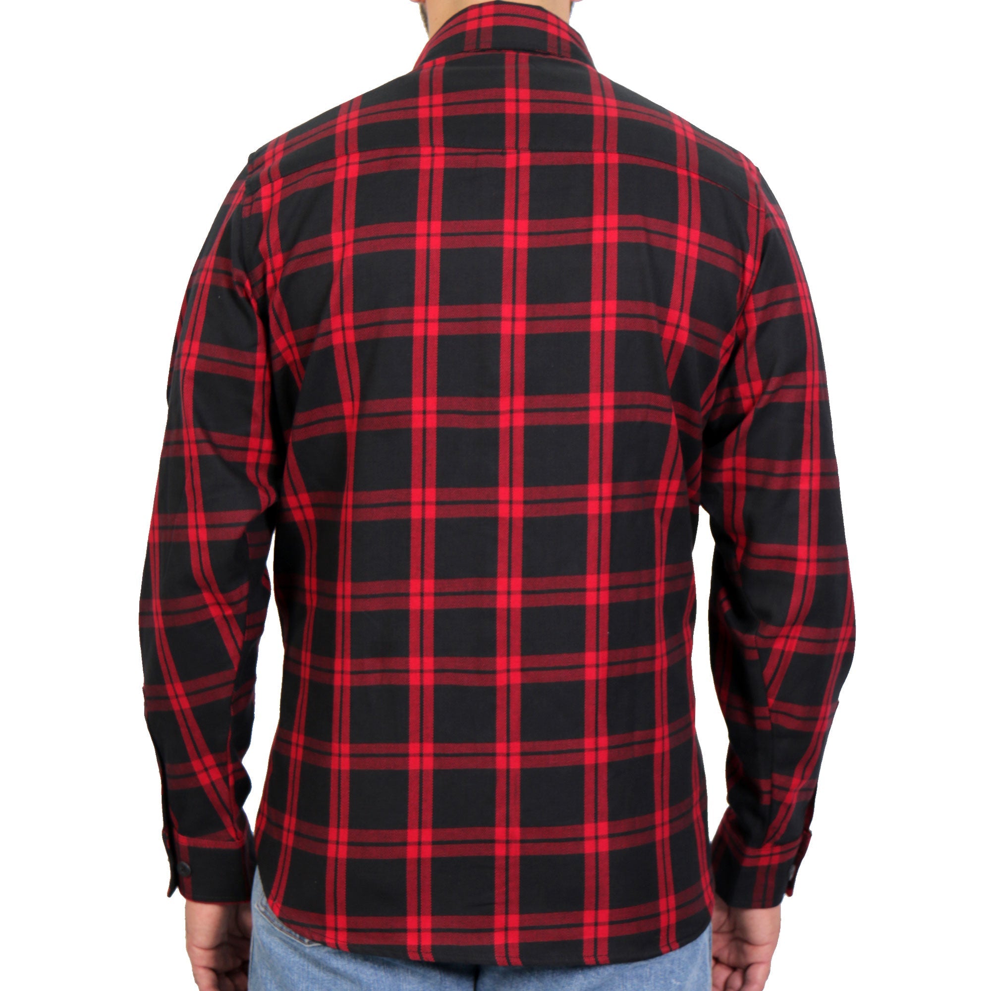 FLM2021 Men's 'Red and Black' Flannel Long Sleeve Shirt