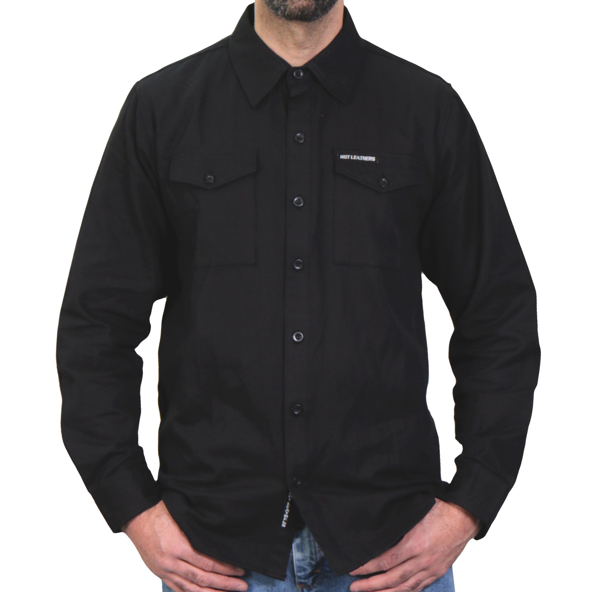 FLM2024 Men's 'Solid Black' Flannel Long Sleeve Shirt