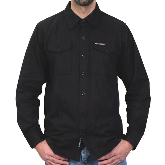 FLM2024 Men's 'Solid Black' Flannel Long Sleeve Shirt