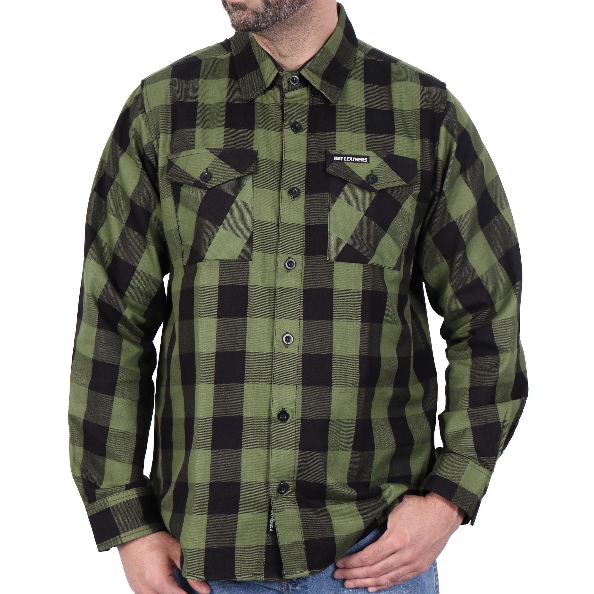 Long Sleeve OD Green and Black Flannel
