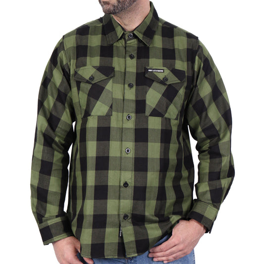 Long Sleeve OD Green and Black Flannel