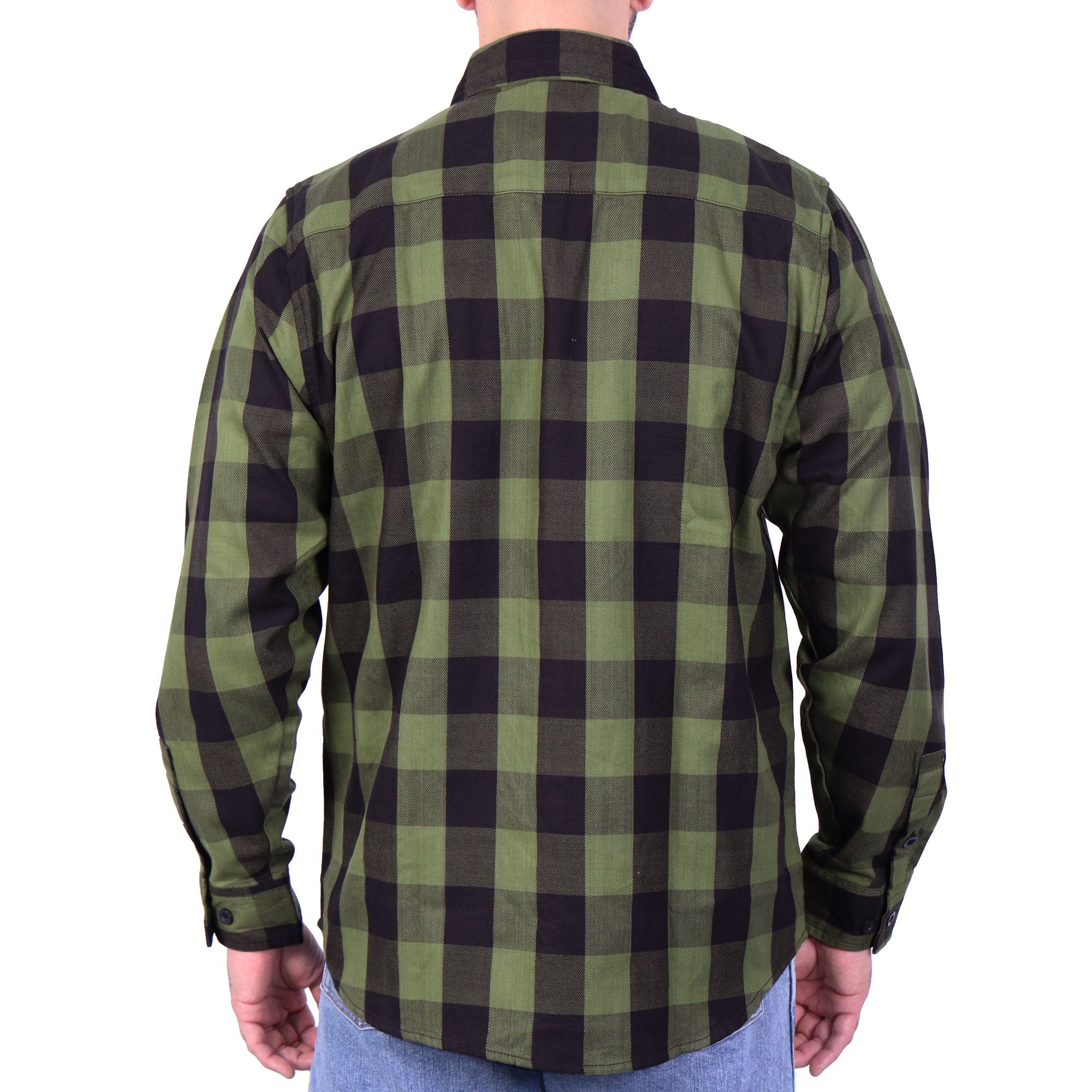 Long Sleeve OD Green and Black Flannel