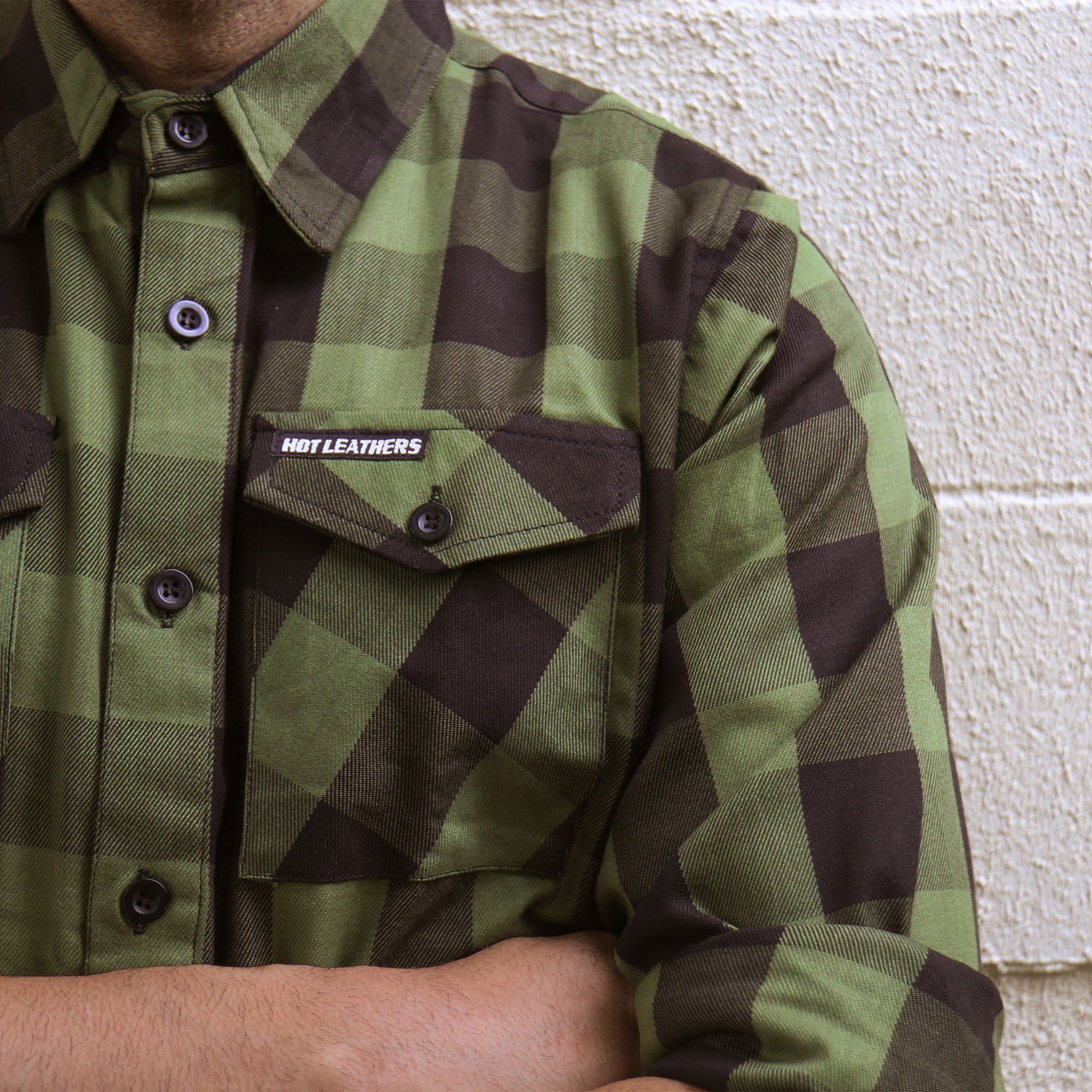 Long Sleeve OD Green and Black Flannel