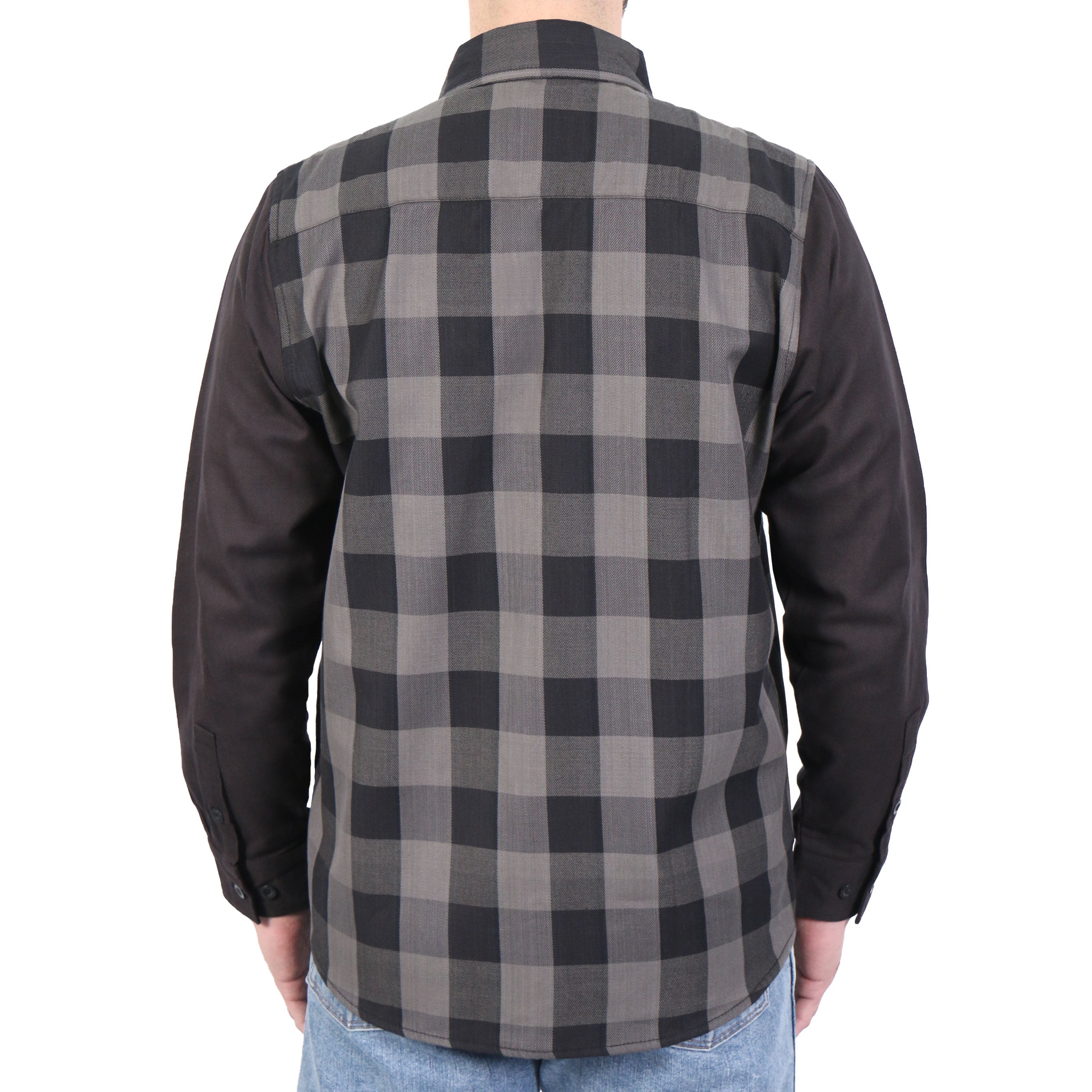 Mens Black And Gray 2 Toned Long Sleeve Flannel Shirt FLM2042