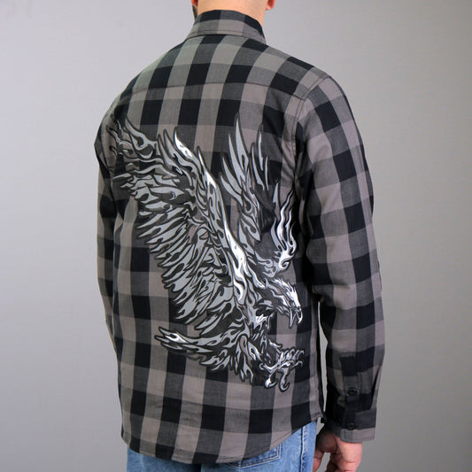 FLM2102 Men's 'Tribal Eagle' Flannel Long Sleeve Shirt