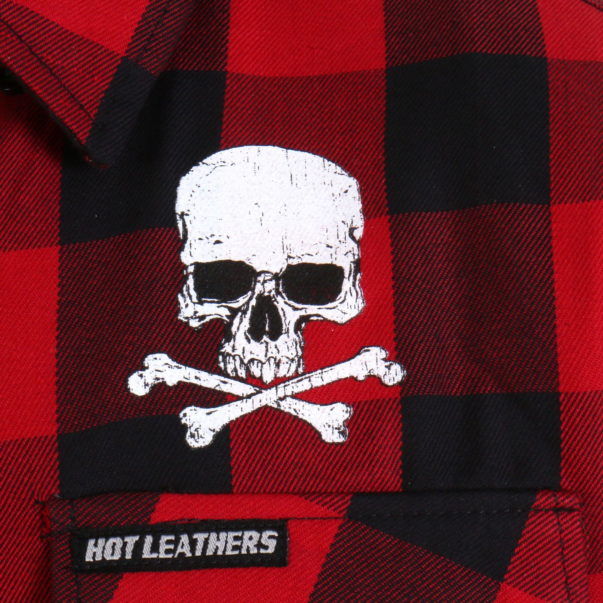 FLM2103 Men's 'Skull and Bones' Flannel Long Sleeve Shirt