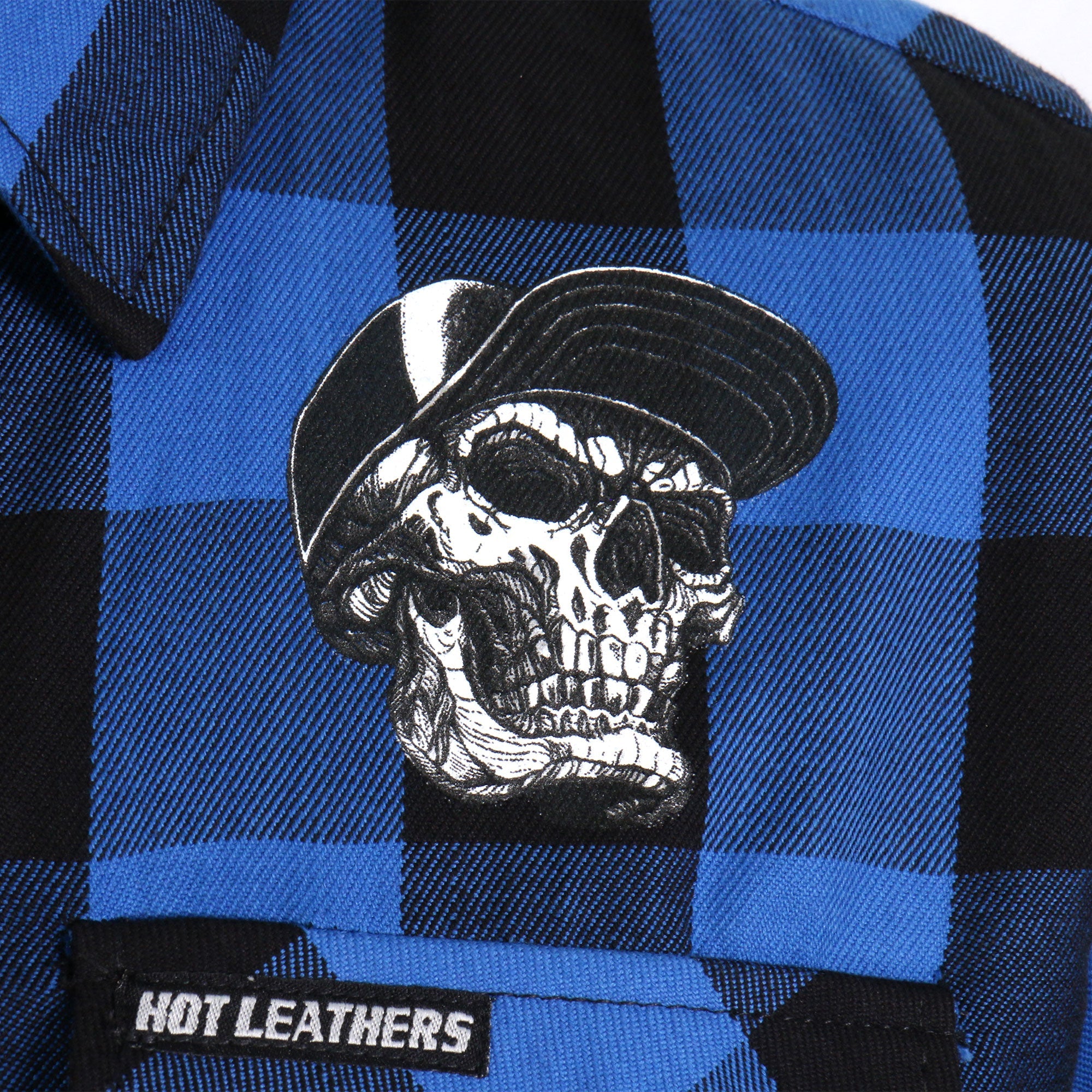 FLM2107 Men's 'Snap Back Skull' Flannel Long Sleeve Shirt