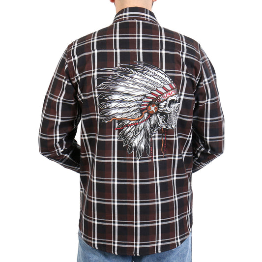 FLM2109 Men's 'Headdress' Flannel Long Sleeve Shirt