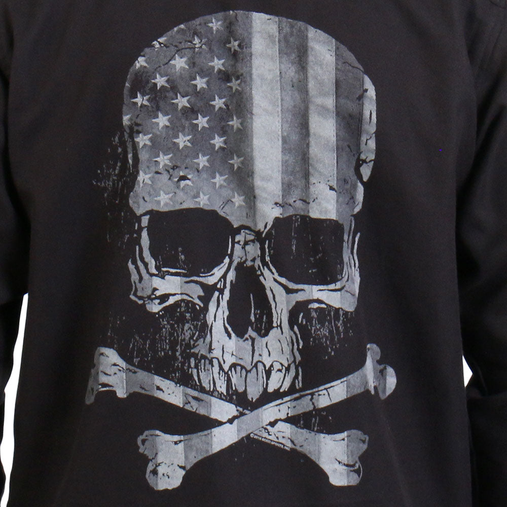 FLM2113 Men's 'Black Flag Skull' Long Sleeve Flannel