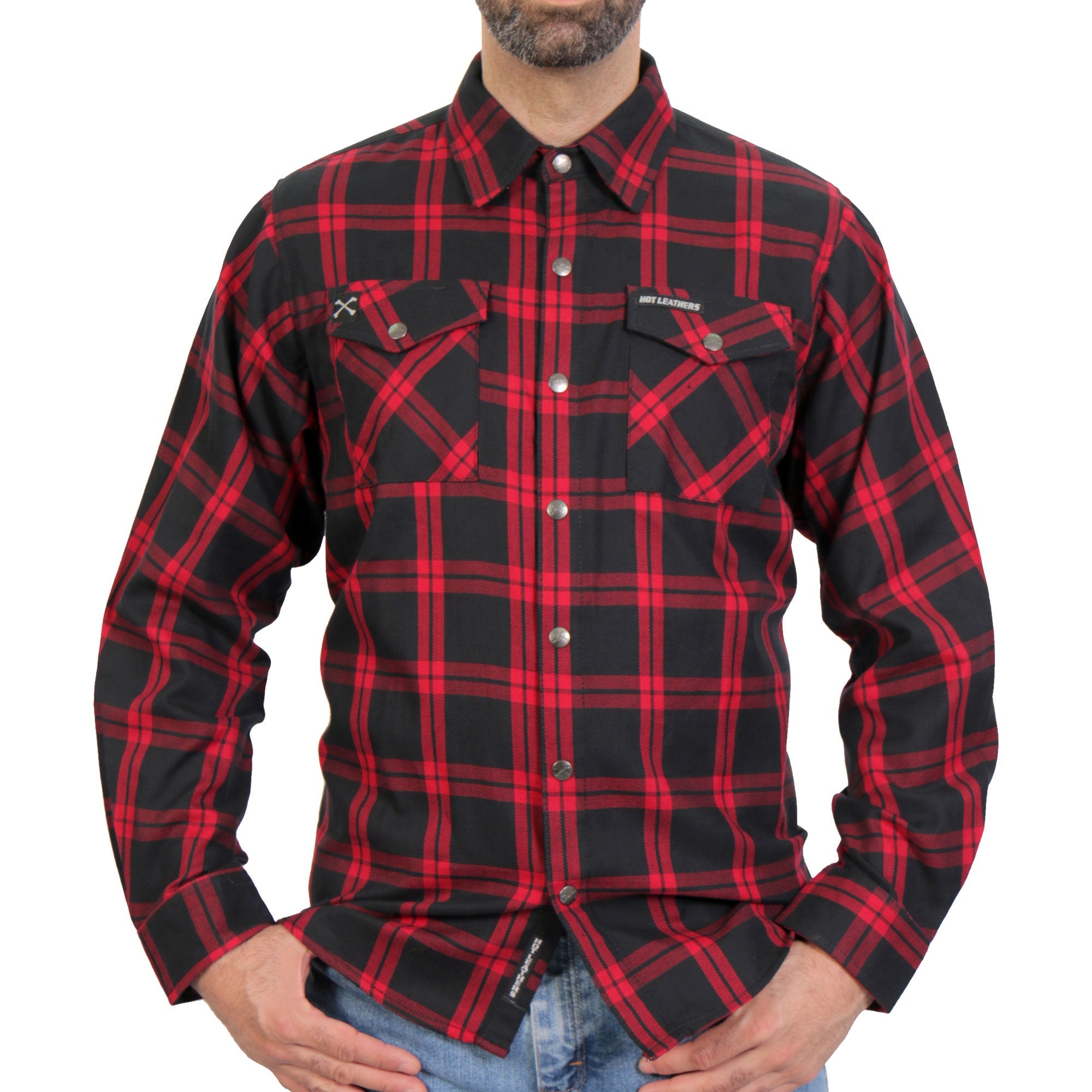 FLM3001 Men's 'Red and Black' Long Sleeve Flannel