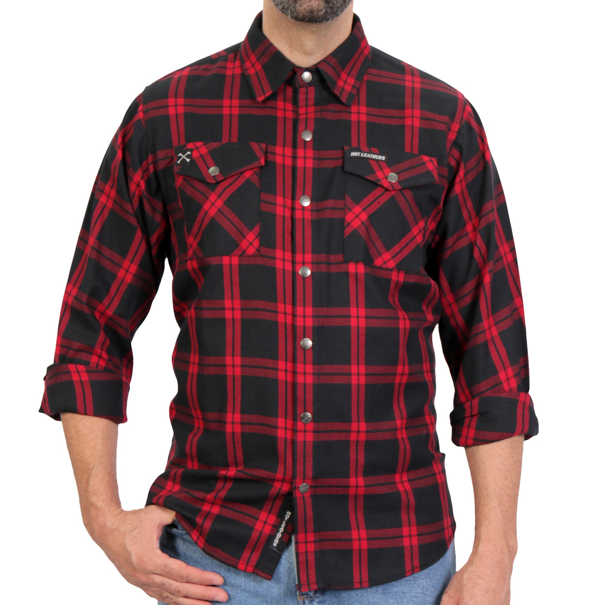 FLM3001 Men's 'Red and Black' Long Sleeve Flannel