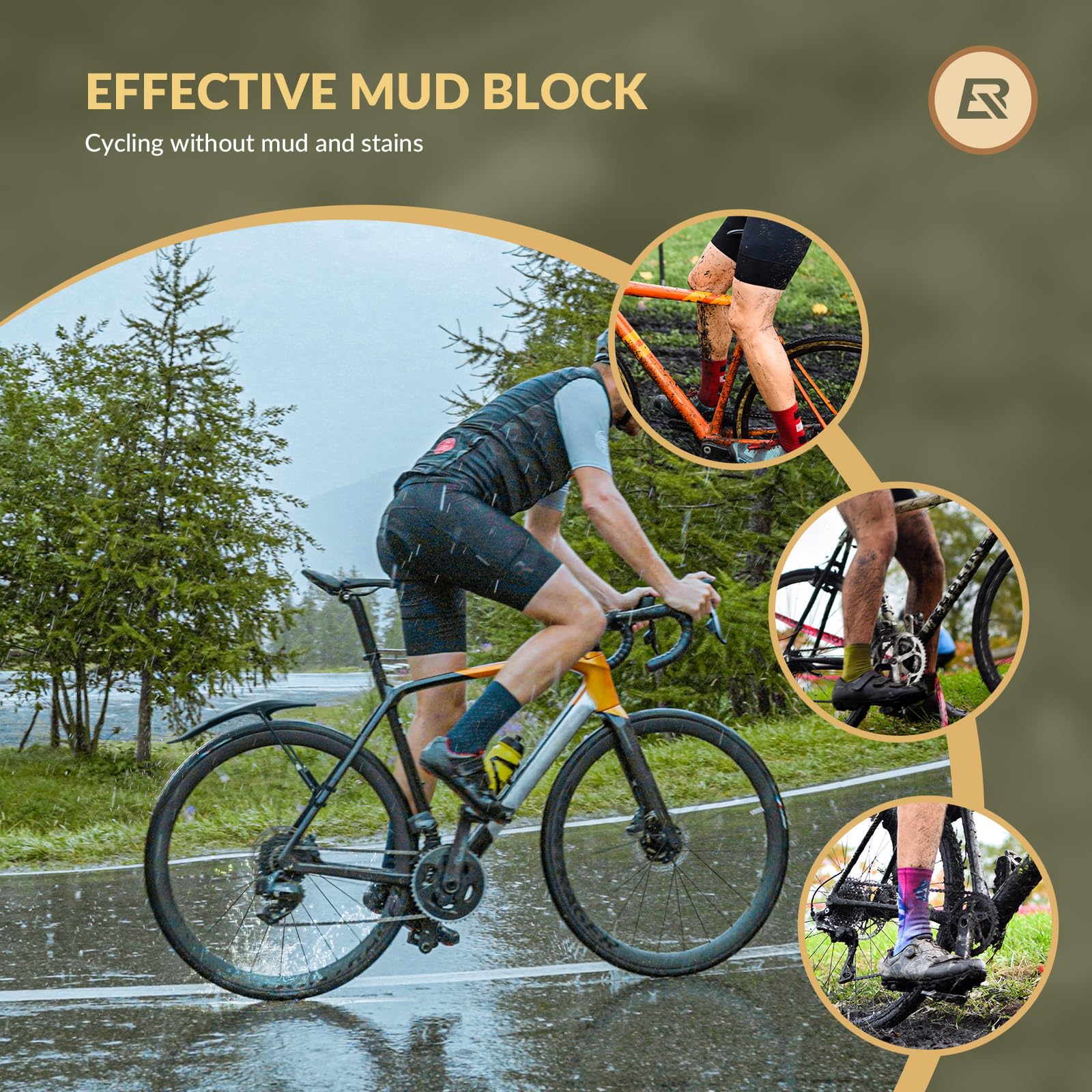 ROCKBROS Adjustable Bike Fender for 26"/27.5"/29" MTB Mud Guards