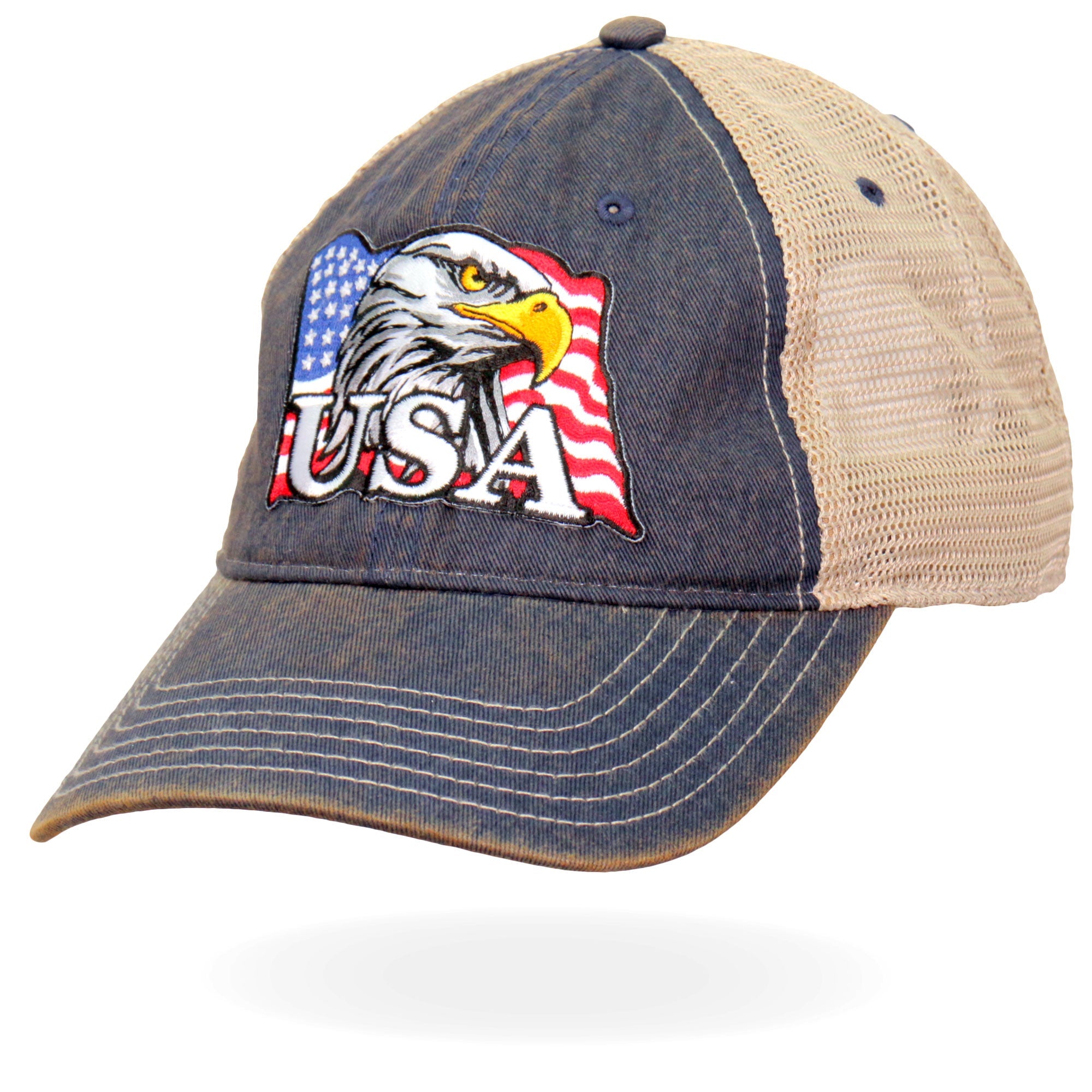 GSH1023 Eagle Head Flag Trucker Hat