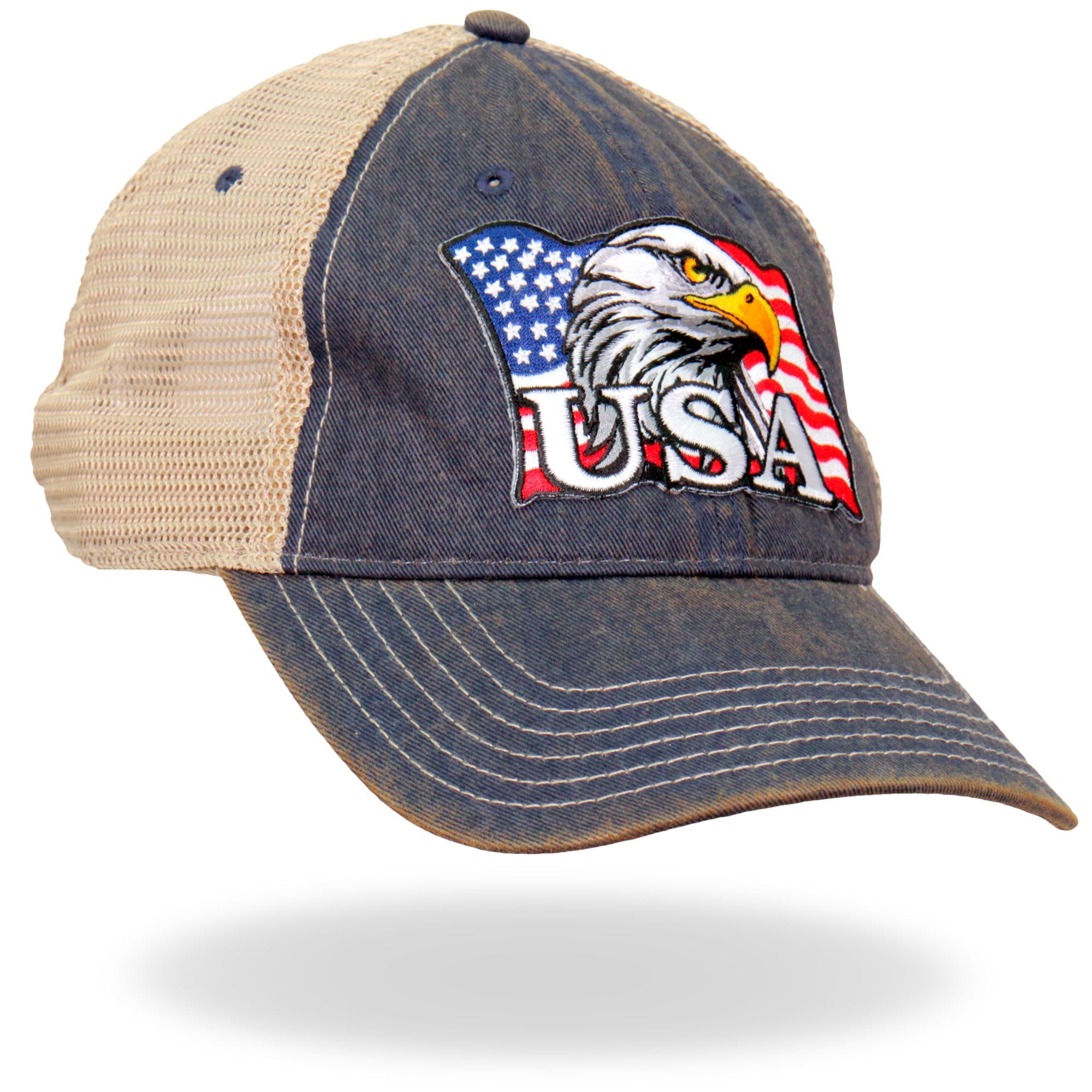 GSH1023 Eagle Head Flag Trucker Hat