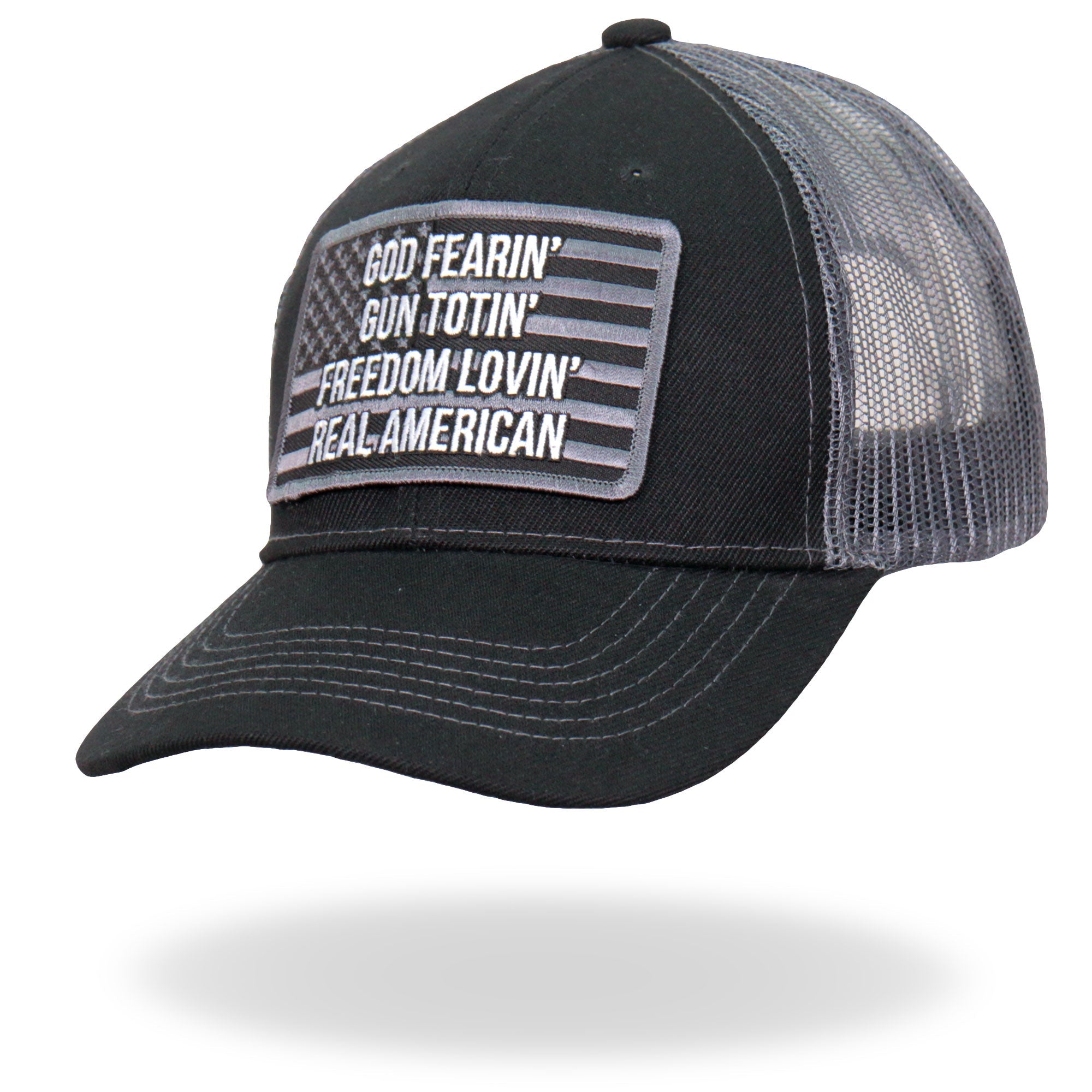 GSH1032 God Fearing Gun Trucker Hat