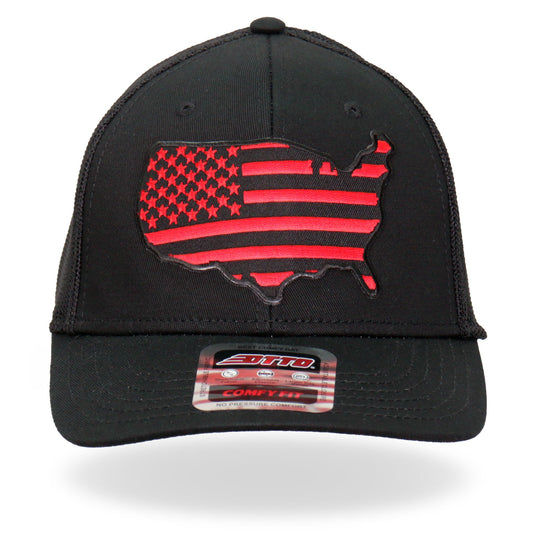 GSH1036 Red Country Flag Trucker Hat
