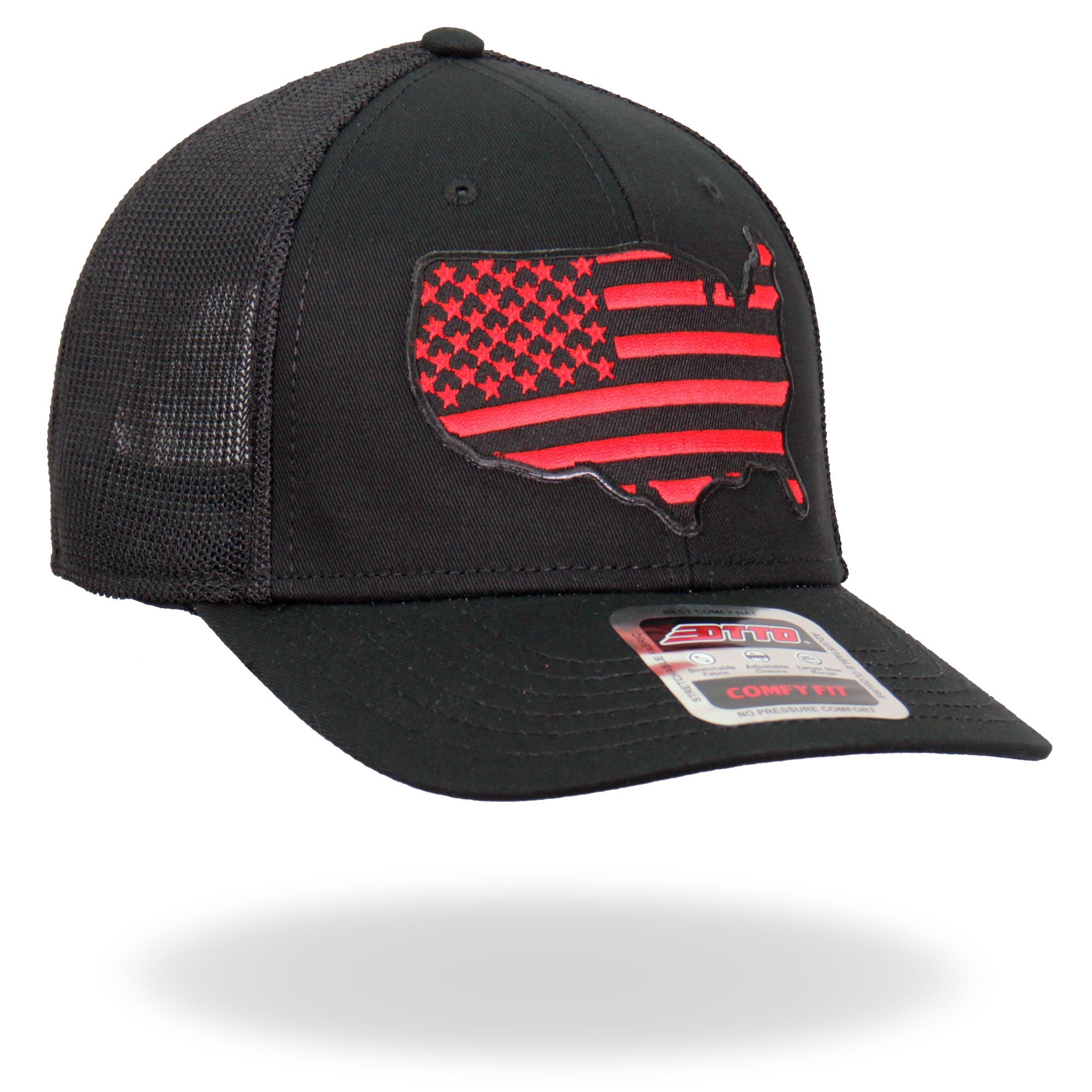 GSH1036 Red Country Flag Trucker Hat