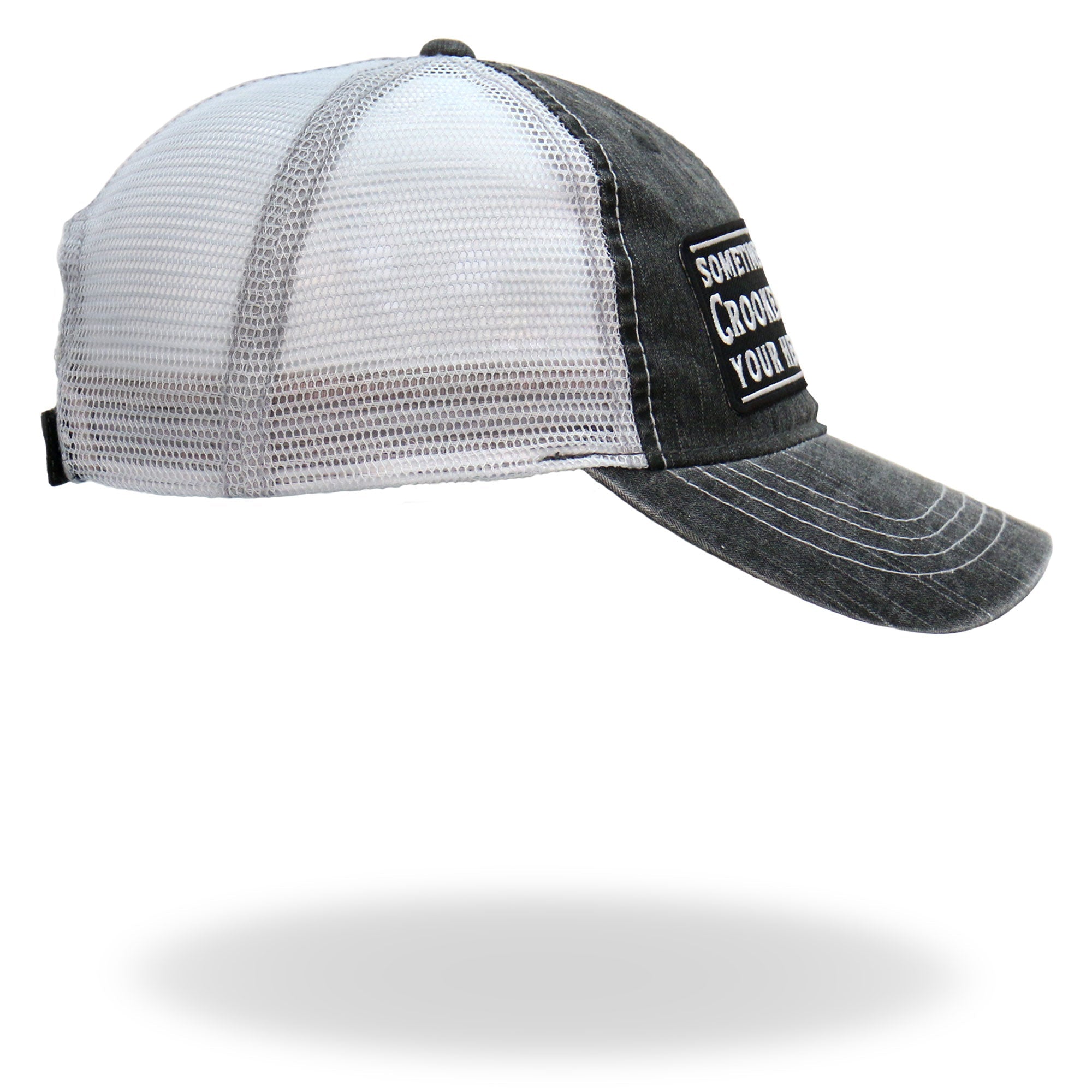 Crooked Road Gray And White Trucker Hat GSH1042