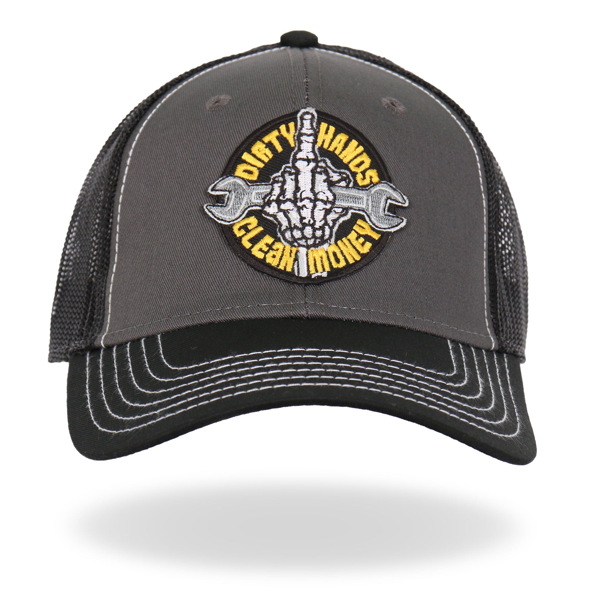 Gray And Black Trucker Hat Dirty Hands GSH1043