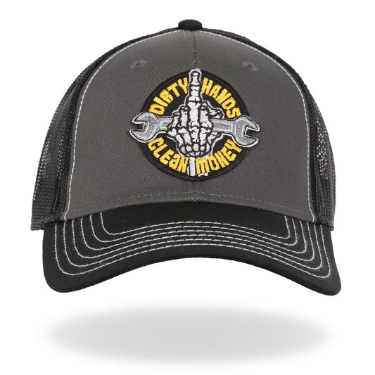 Gray And Black Trucker Hat Dirty Hands GSH1043