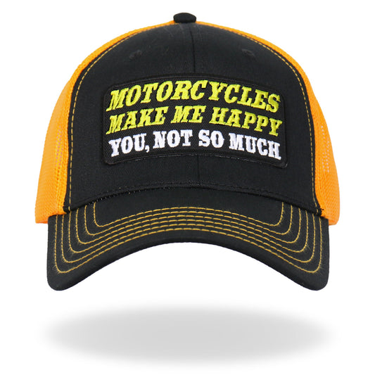 Black And Yellow Trucker Hat Make Me Happy GSH1045