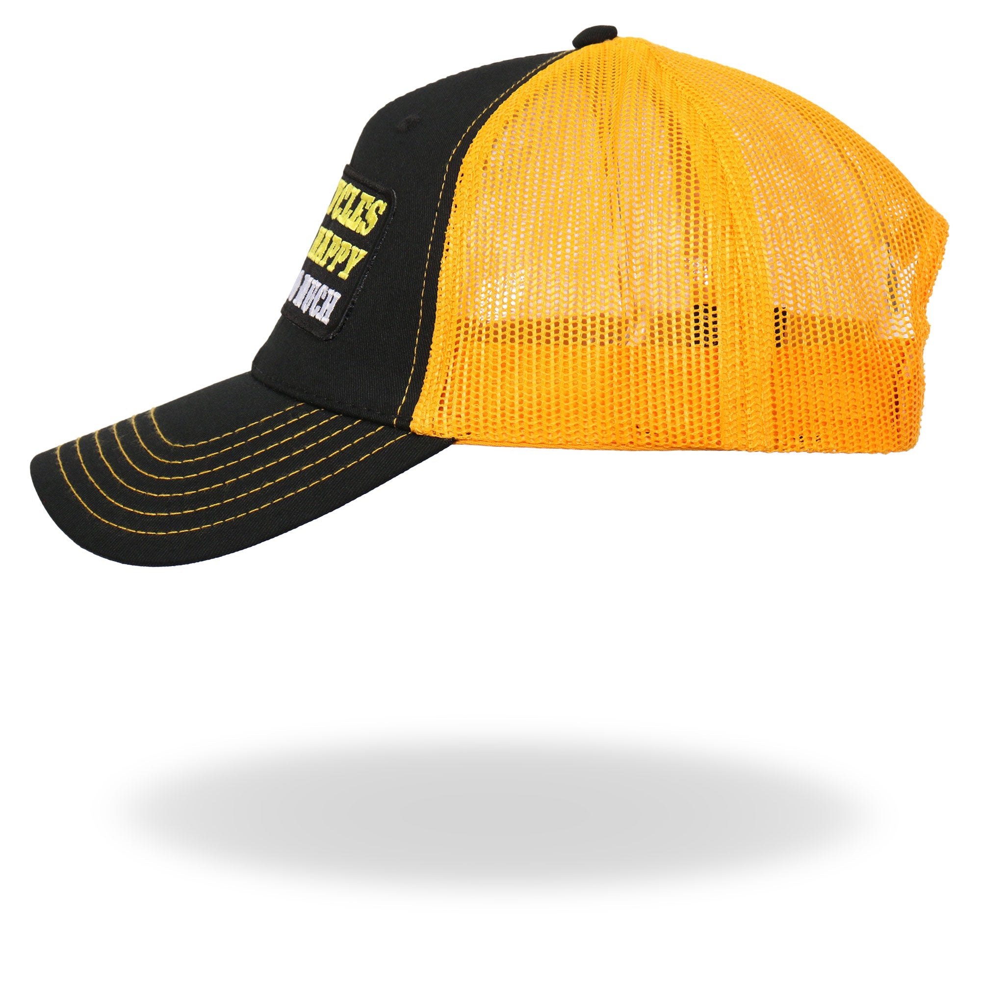 Black And Yellow Trucker Hat Make Me Happy GSH1045