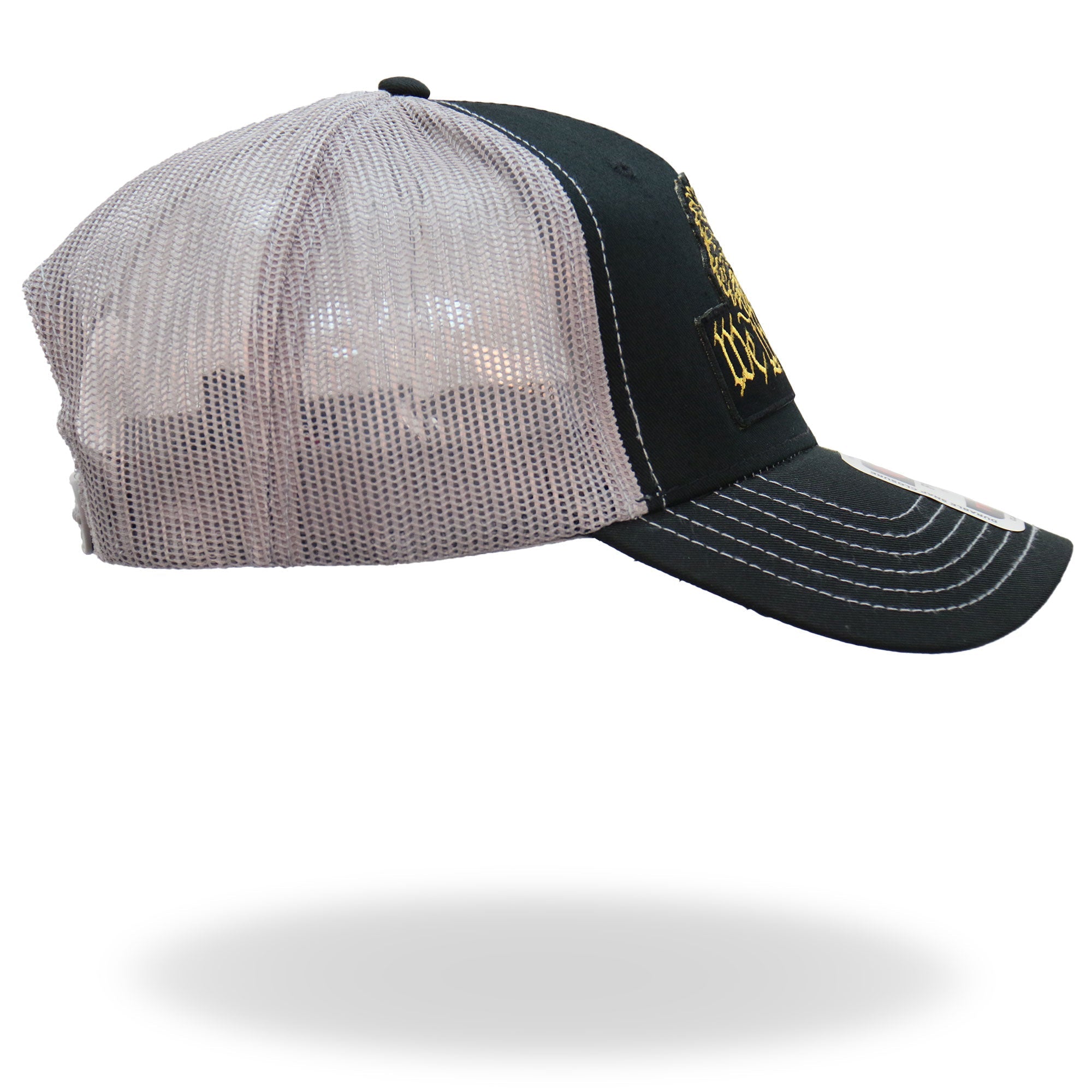Black Gray and Yellow Trucker Hat We The People Eagle GSH1049