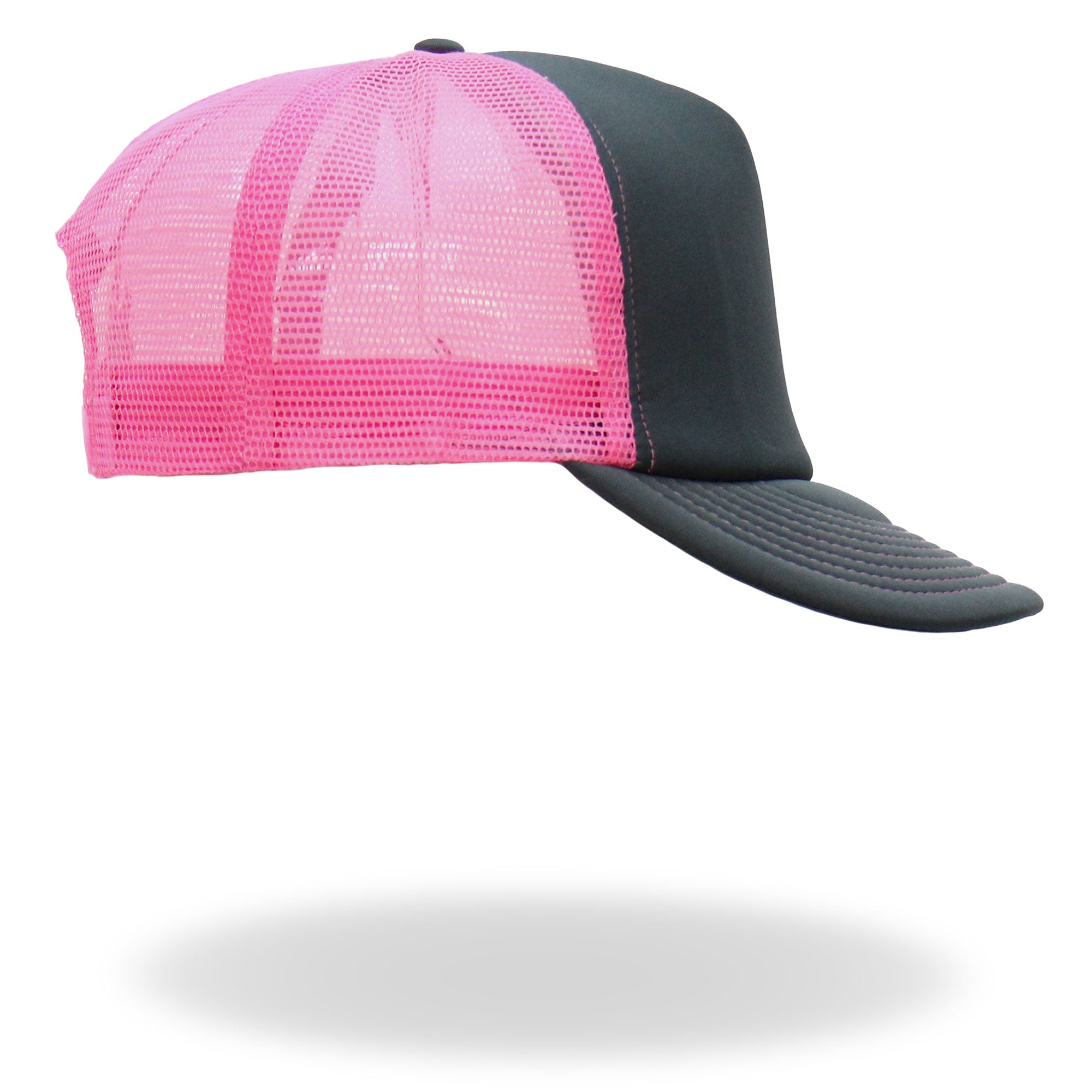 Pink And Black Trucker Hat Skeleton Finger GSH1053