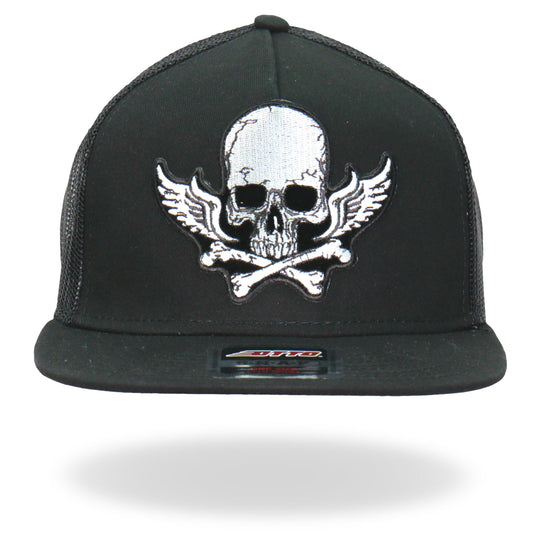 GSH2017 Skull Bones Wings Snapback Hat