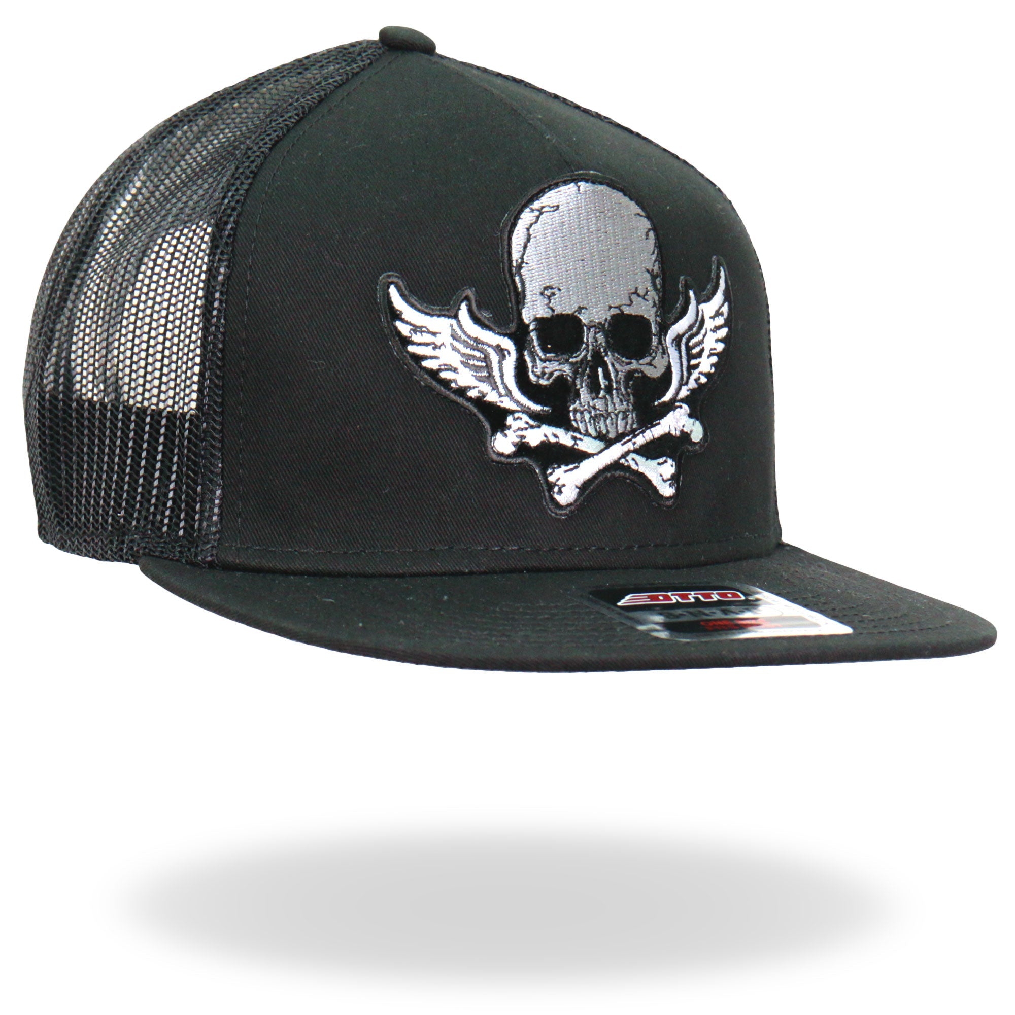 GSH2017 Skull Bones Wings Snapback Hat